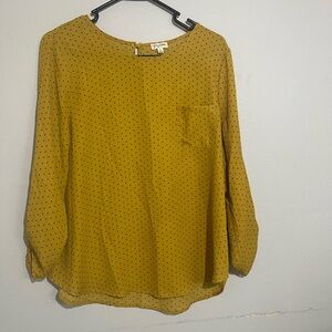 Mustard Polka Dot Blouse